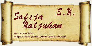 Sofija Maljukan vizit kartica